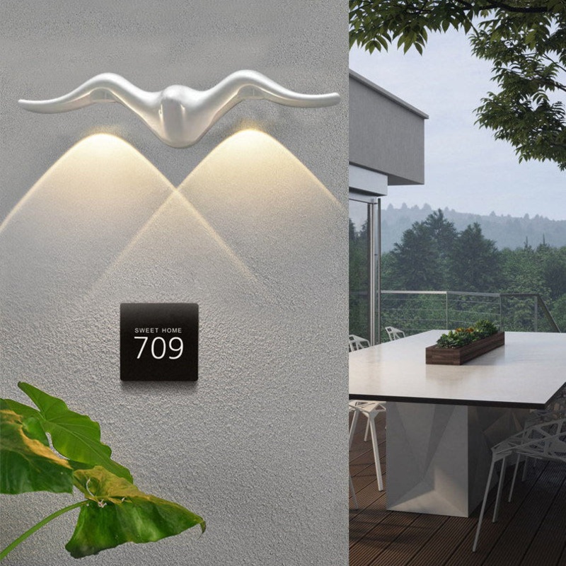 Contemporary Creative Waterproof Line Wave Aluminum LED Wall Sconce Lamp For Outdoor Patio
