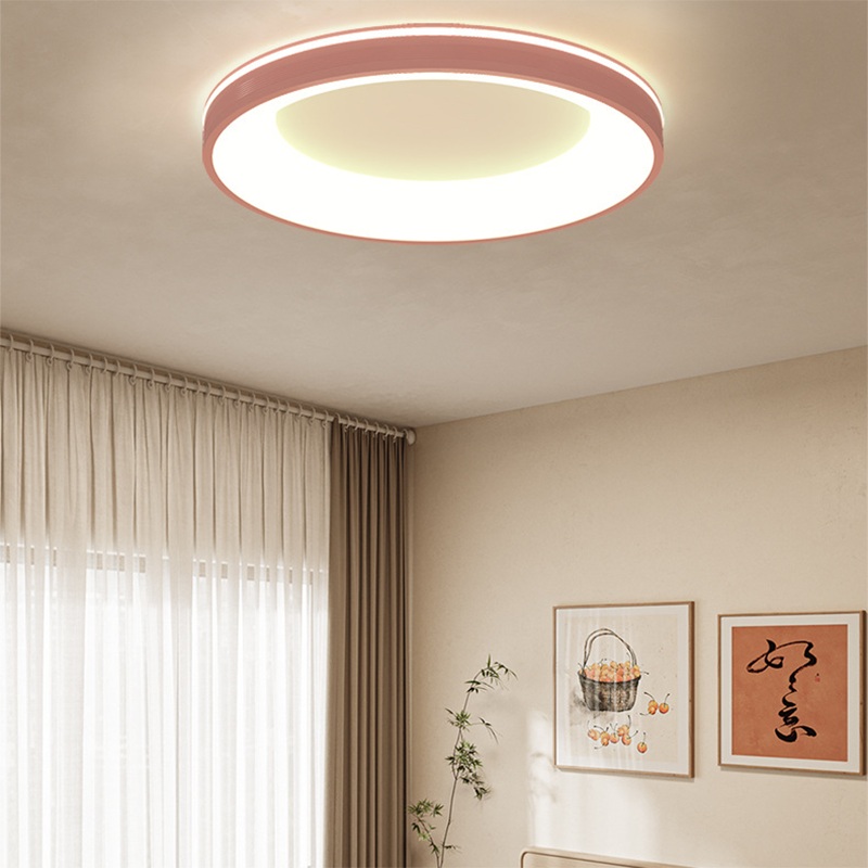 Modern Minimalist Aluminum PMMA Silica Round LED Flush Mount Ceiling Light For Bedroom