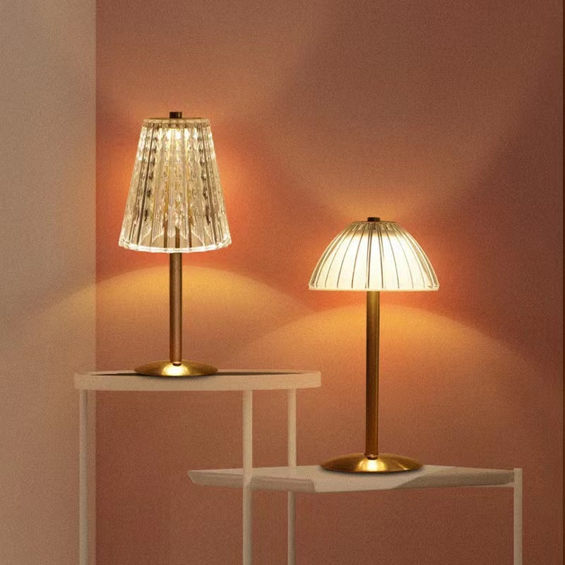 Modern Minimalist Round Half Cone PC Iron LED Table Lamp For Living Room