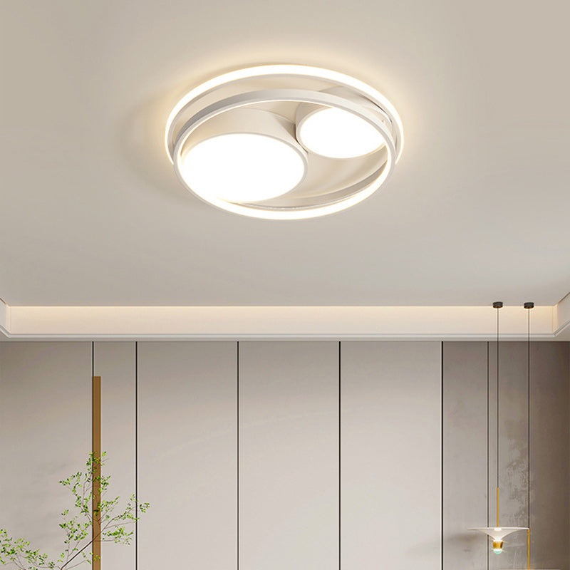 Modern Minimalist Round Square Rectangle Dome Iron Aluminum Acrylic LED Flush Mount Ceiling Light For Bedroom