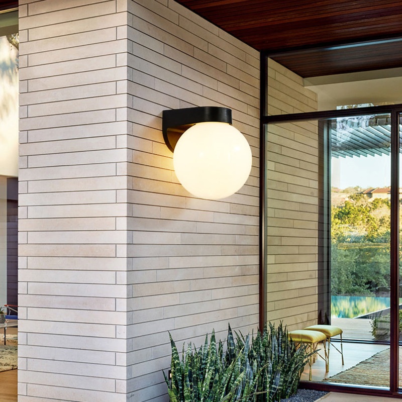 Modern Simplicity Waterproof Orb PC Acrylic 1-Light Wall Sconce Lamp For Outdoor Patio