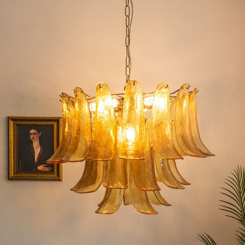 Traditional Vintage Horseshoe Split Round Glass Iron 7/9/15 Light Chandeliers For Bedroom