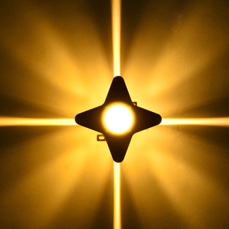 Contemporary Creative Waterproof Aluminum Acrylic PC Cross Star LED Wall Sconce Lamp For Outdoor Patio