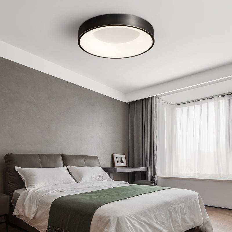 Modern Minimalist Round Copper Acrylic LED Flush Mount Ceiling Light For Living Room