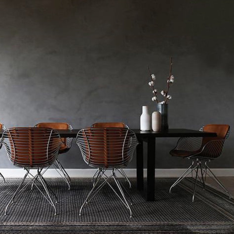 Modern Luxury Square Cushion Leather Metal Dining Chair Backrest Armrest Or Dining Room