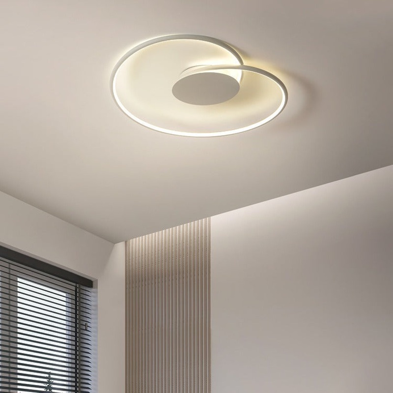 Modern Minimalist Heart Bend Silicone Iron Aluminum LED Flush Mount Ceiling Light For Living Room