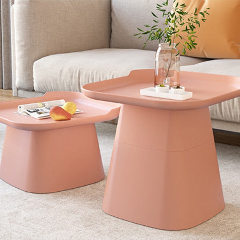 Modern Minimalist Hexagonal Square Cone PP End Table 1-Tier For Living Room