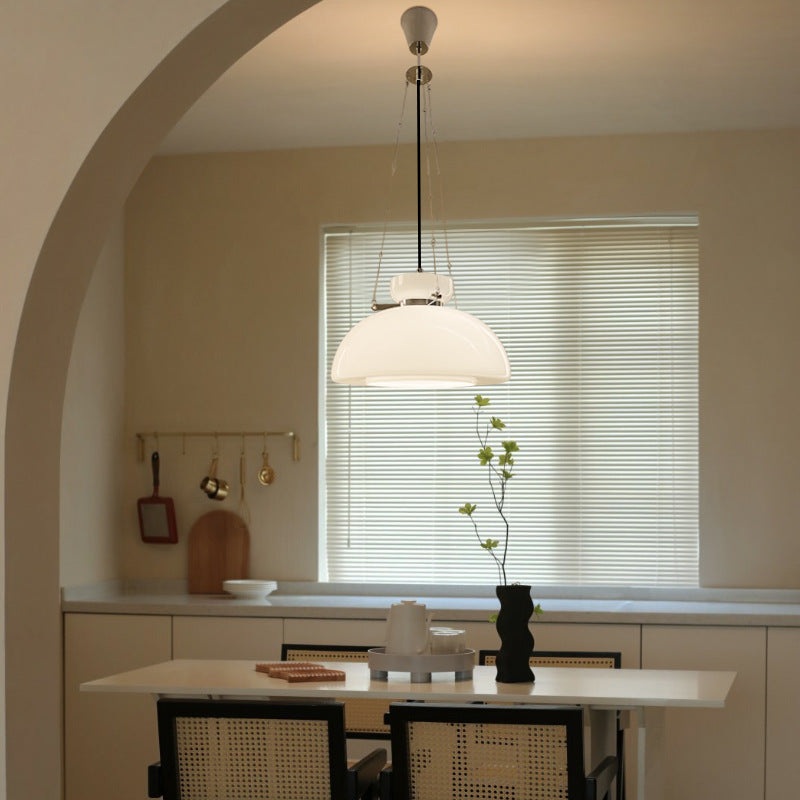 Modern Minimalist Round Cone Iron Glass 1-Light Pendant Light For Dining Room