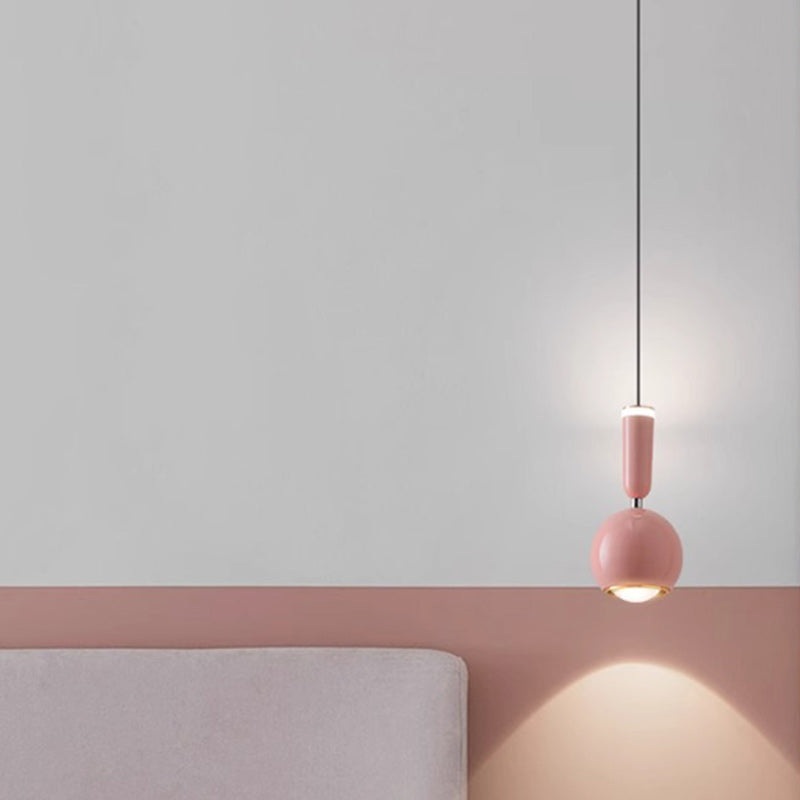 Contemporary Nordic Aluminum Acrylic Round Ball LED Pendant Light For Bedroom