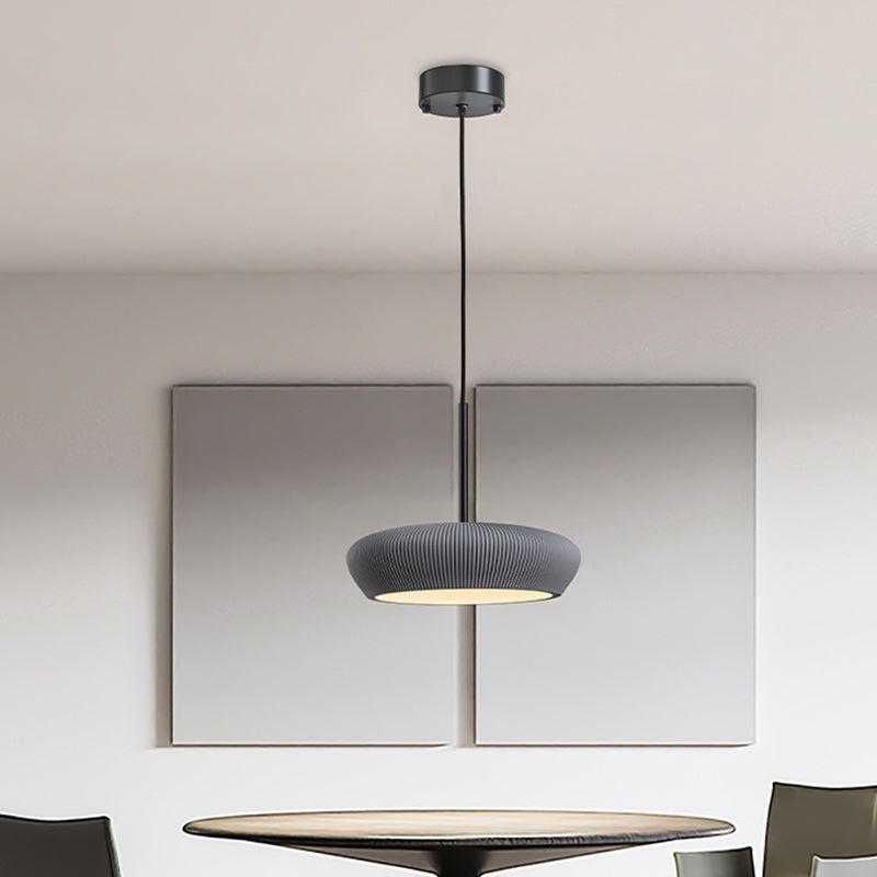 Contemporary Scandinavian Round Iron Plaster LED Pendant Light For Living Room