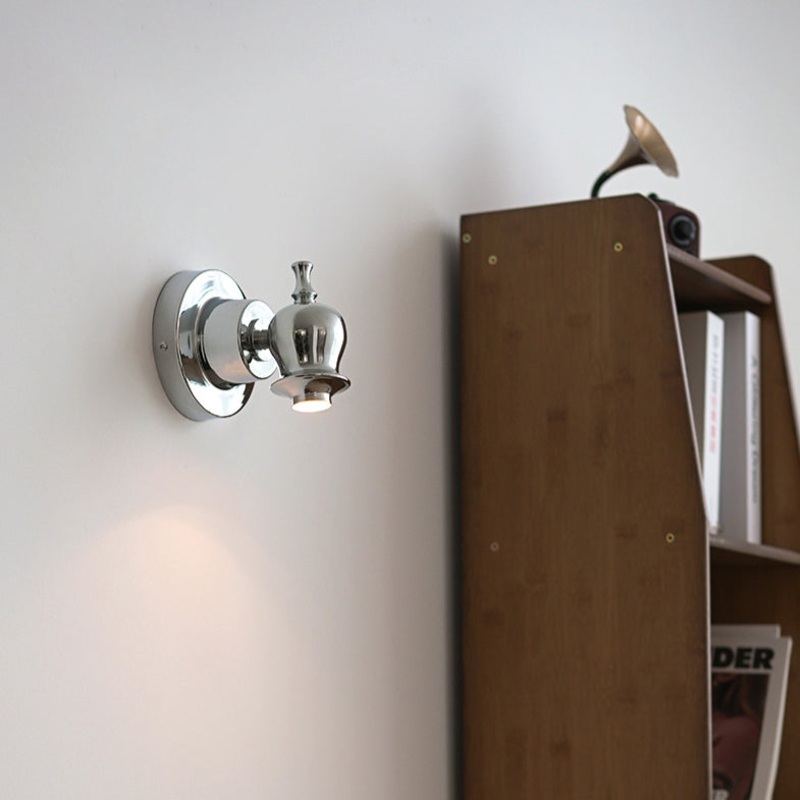 Contemporary Creative Round Faucet Iron 1-Light Wall Sconce Lamp For Bedroom