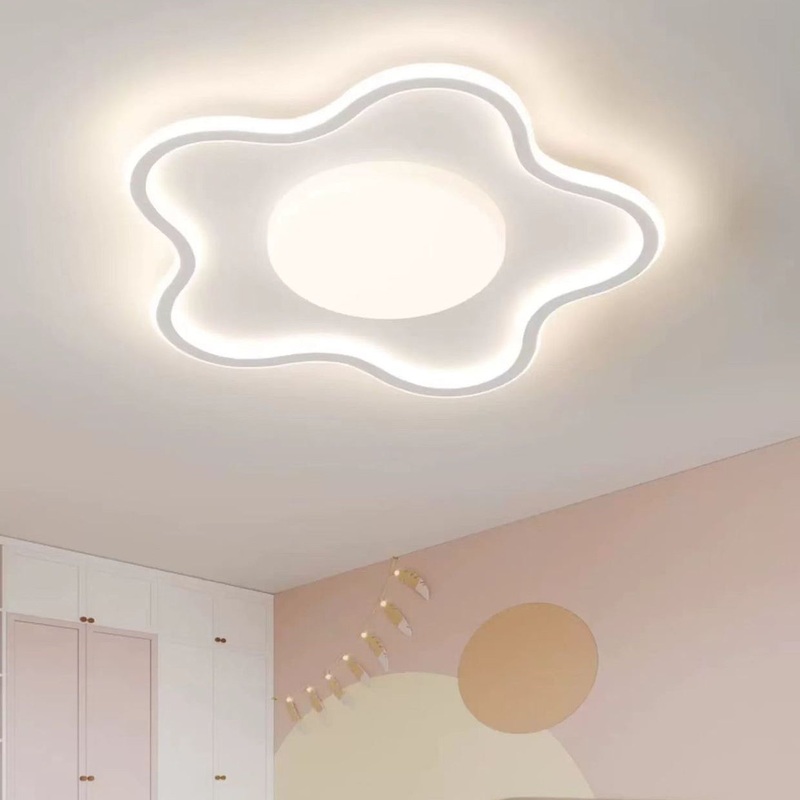 Contemporary Creative Star Iron Aluminum Acrylic Silicone LED Flush Mount Ceiling Light For Bedroom