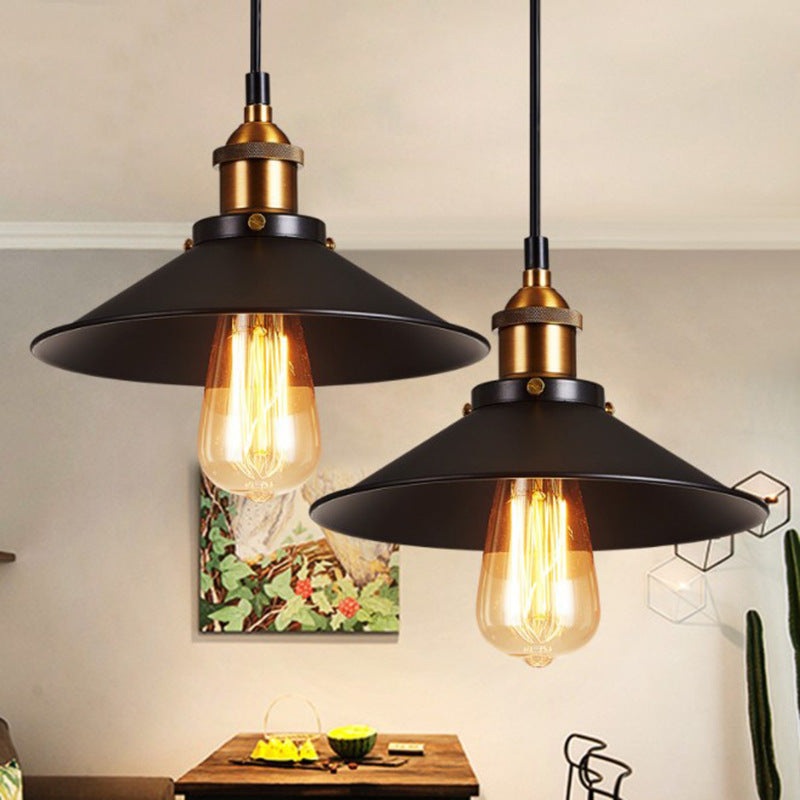 Contemporary Industrial Dome Iron 1-Light Pendant Light For Dining Room