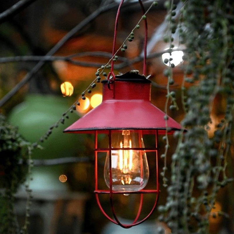Traditional Vintage Solar Waterproof Round Table Oval Mesh Iron 1-Light Outdoor Light For Garden