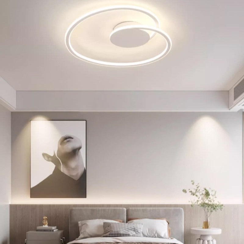 Contemporary Creative Heart Round Iron Aluminum Silicone Semi-Flush Mount Ceiling Light For Bedroom