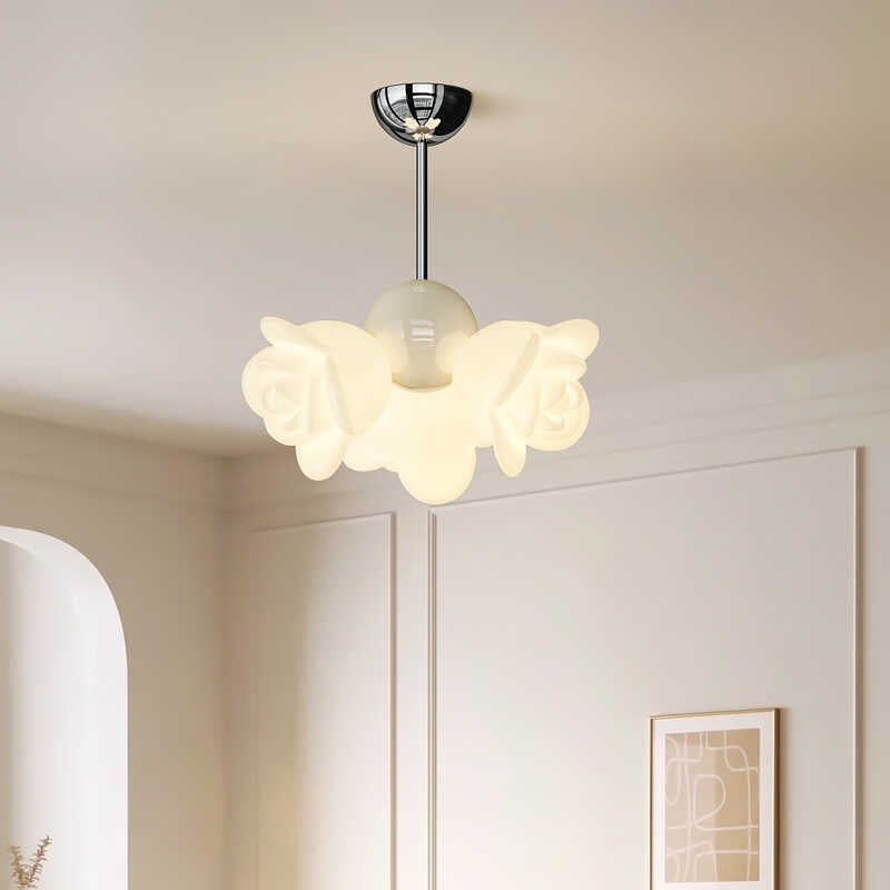 Contemporary Creative Iron PE Floral 3-Light Pendant Light For Bedroom