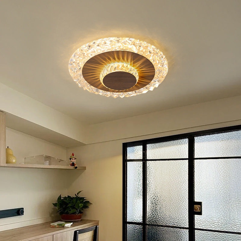 Modern Luxury Flower Round Iron Aluminum Acrylic LED Flush Mount Ceiling Light For Living Room