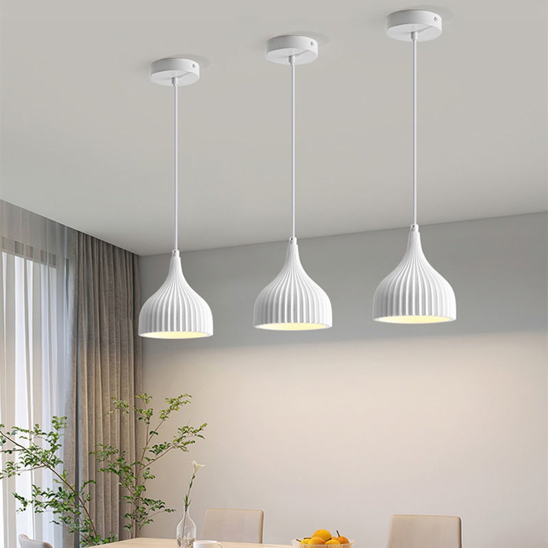 Modern Minimalist Dome Iron Resin 1 - Light Pendant Light For Dining Room