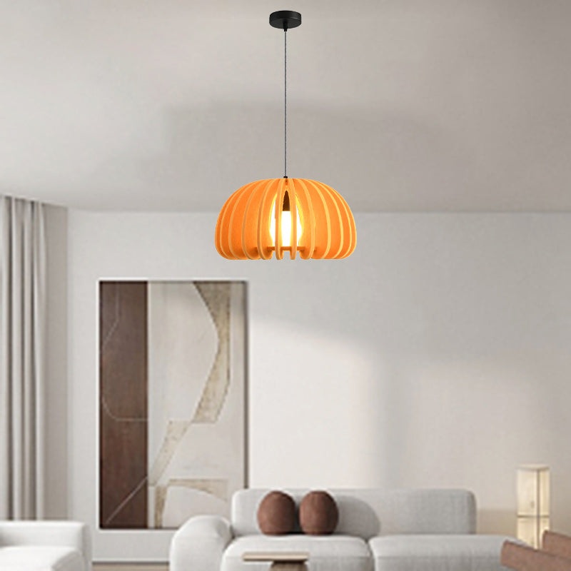 Contemporary Creative Pumpkin Column Shaped Birdcage Acoustic Iron Felt 1 - Light Pendant Light For Bedroom