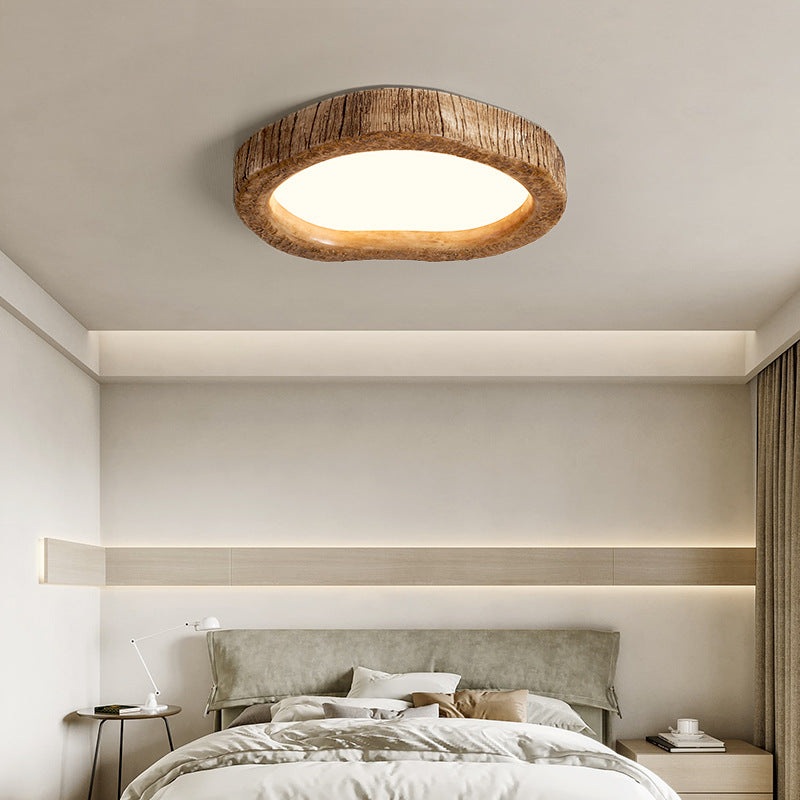 Contemporary Nordic Heart Shape Resin Glass LED Flush Mount Ceiling Light For Bedroom