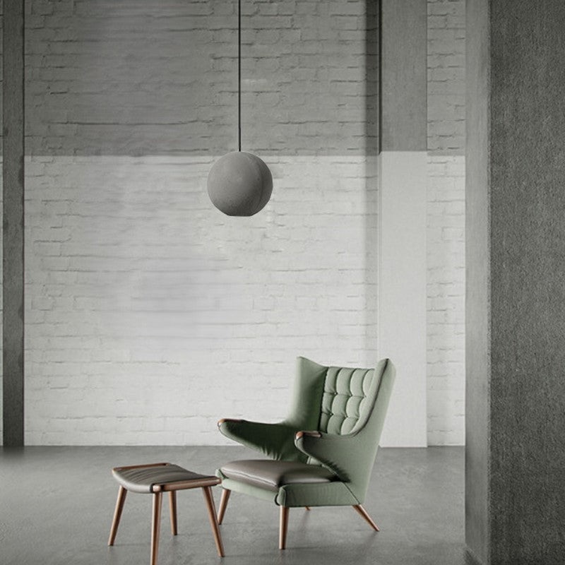Contemporary Scandinavian Planets Moon Cement Aluminum Acrylic 1-Light Pendant Light For Bedroom