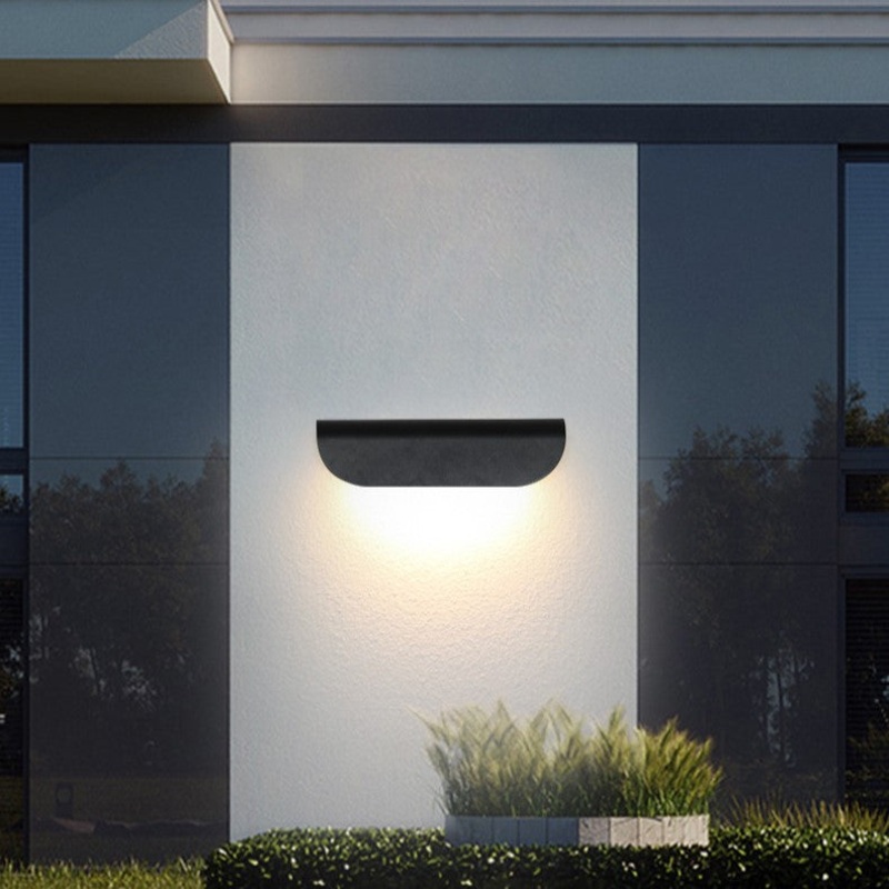 Modern Minimalist Curved Aluminum LED Waterproof Wall Sconce Lamp For Outdoor Patio