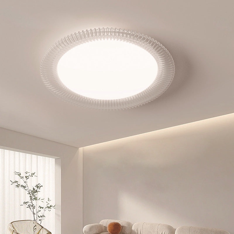 Modern Minimalist Round Circle Vertical Iron Acrylic LED Flush Mount Ceiling Light For Living Room
