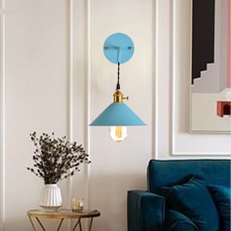 Contemporary Creative Dome Iron 1-Light Wall Sconce Lamp For Living Room
