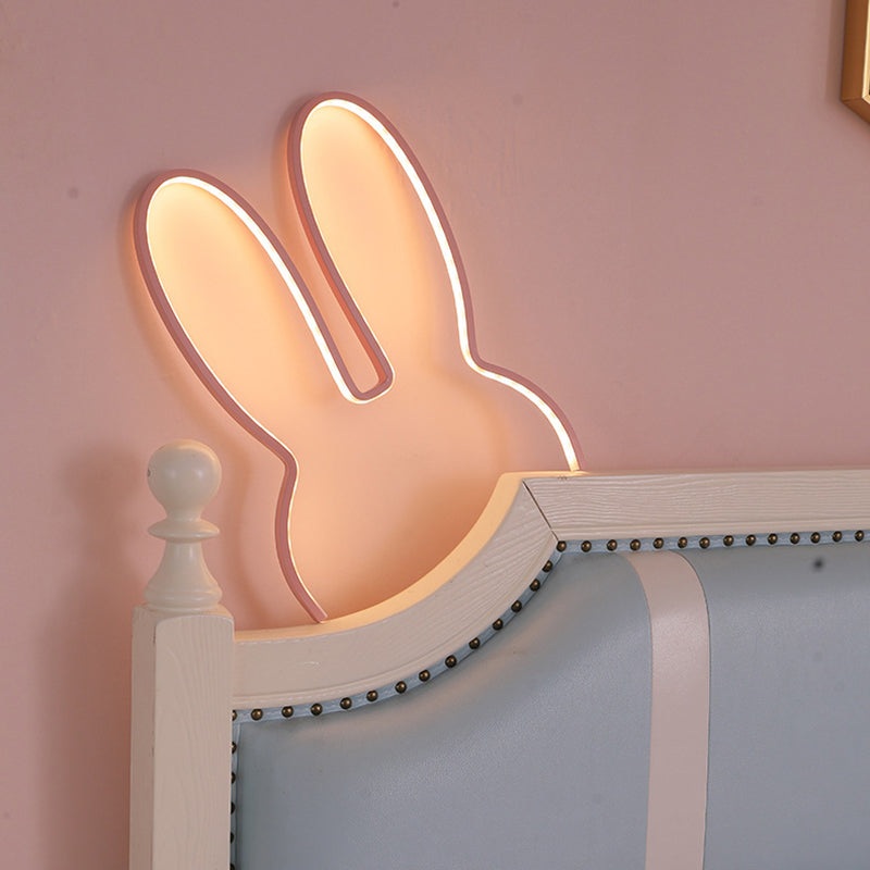 Contemporary Creative Kids Metal USB Bunny Ear Hanging LED Wall Sconce Lamp For Bedroom
