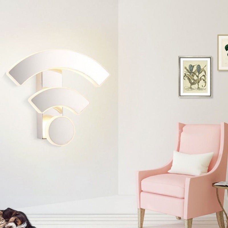 Contemporary Creative Stainless Steel WIFI Acrylic Shade LED Wall Sconce Lamp For Living Room