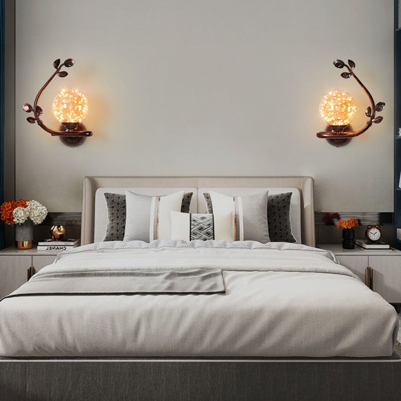 Contemporary Luxury Iron Frame Glass Cup Shade 1-Light Wall Sconce Lamp For Living Room