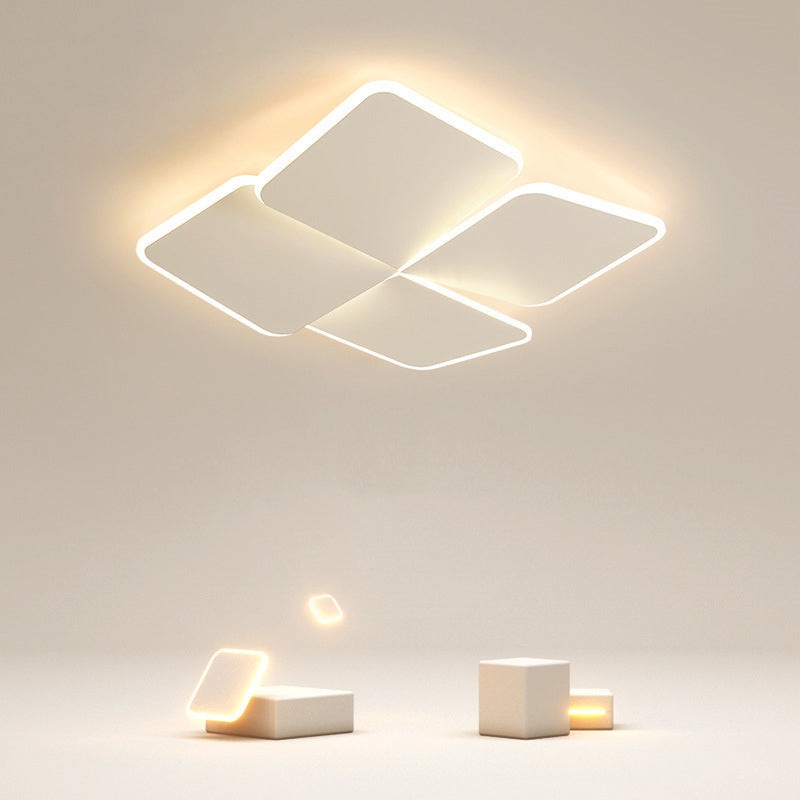Contemporary Nordic Iron Acrylic Piece Square Round LED Flush Mount Ceiling Light For Bedroom