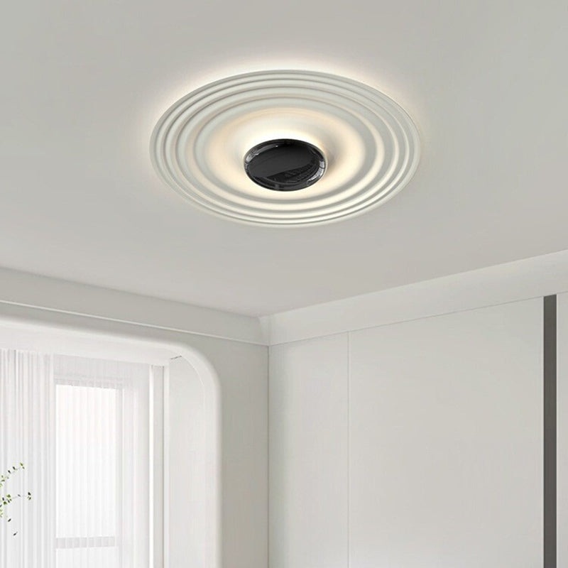 Contemporary Nordic Round Metal Plastic LED Flush Mount Ceiling Light For Bedroom