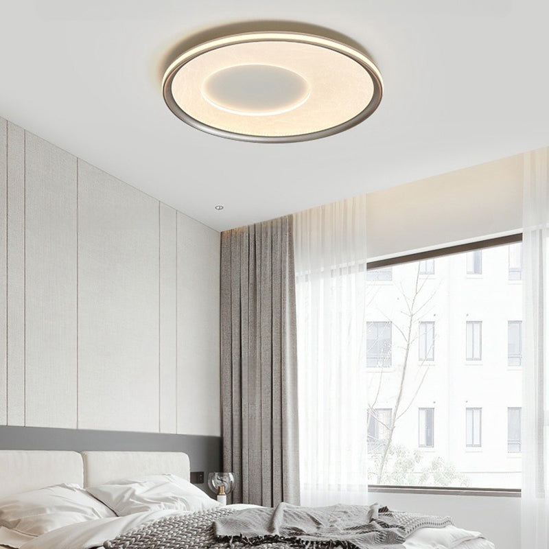Contemporary Nordic Round Print Acrylic Aluminum LED Flush Mount Ceiling Light For Bedroom