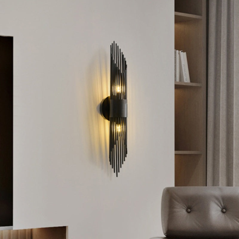 Contemporary Luxury Full Copper Column Acrylic 2-Light Wall Sconce Lamp For Living Room