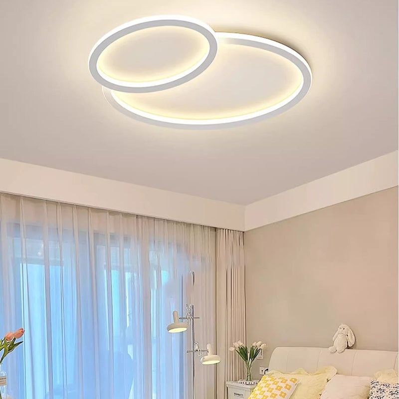 Modern Minimalist Crossing Round Oval Silicone PE LED Flush Mount Ceiling Light For Bedroom