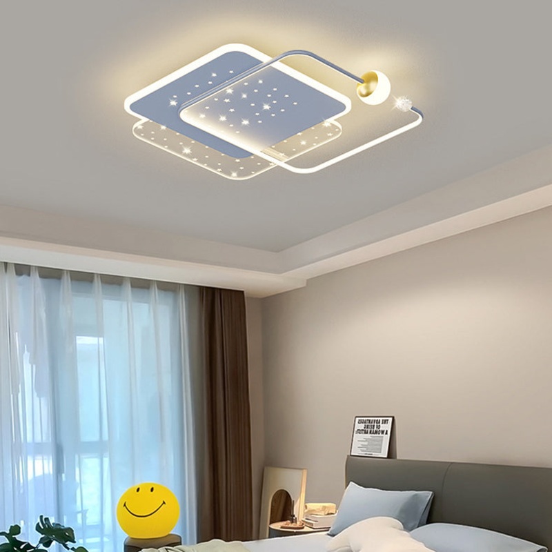 Modern Minimalist Round Square Acrylic Hardware LED Flush Mount Ceiling Light For Bedroom