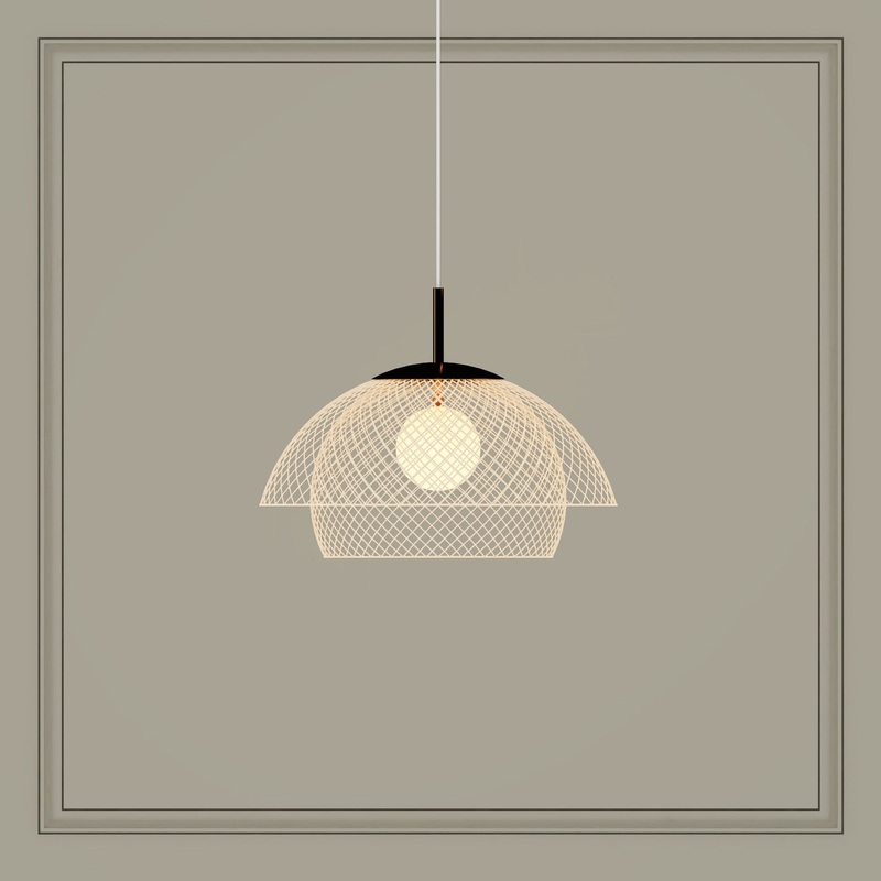 Traditional Japanese Rattan Net Hardware 1 - Light Pendant Light For Dining Room