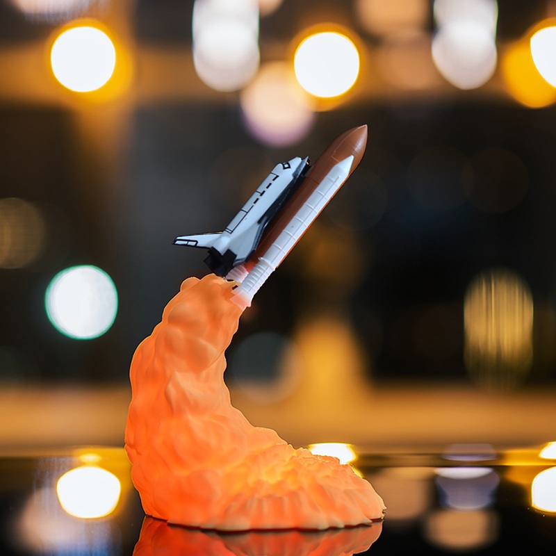 Modern Art Deco 3D Printed Rocket PLA LED Table Lamp For Bedroom