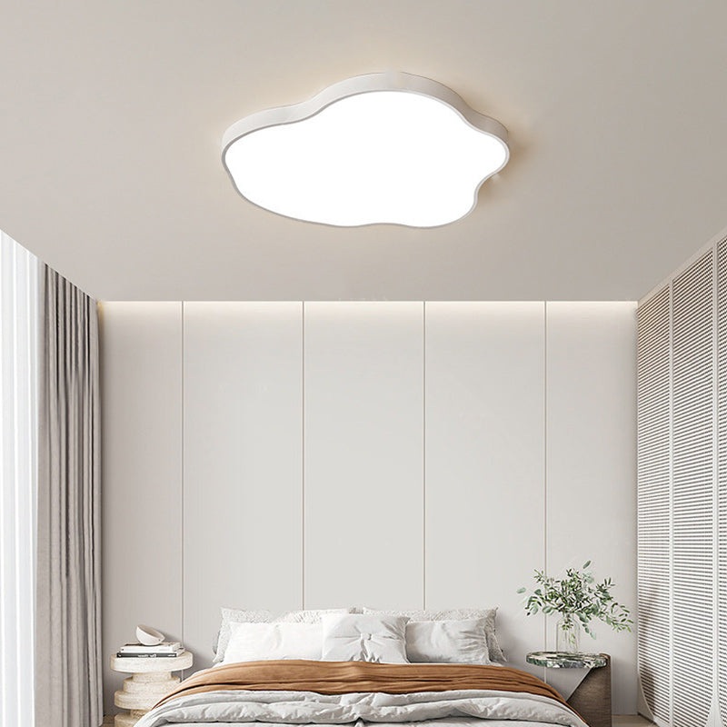 Modern Minimalist Cloud Shaped Iron Acrylic LED Flush Mount Ceiling Light For Bedroom