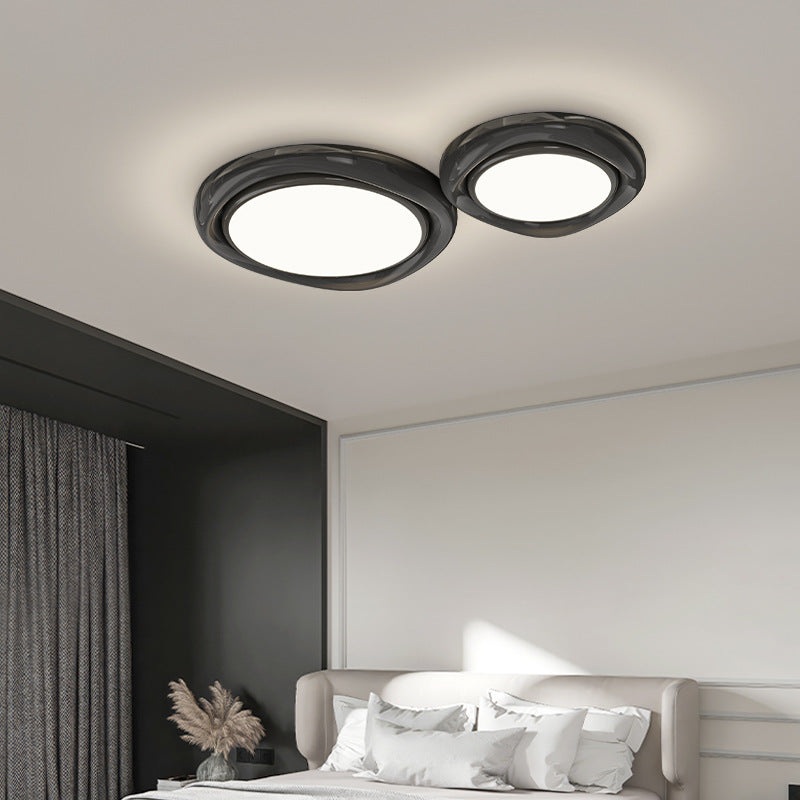 Modern Minimalist Round Dome Iron Aluminum Acrylic LED Flush Mount Ceiling Light For Living Room