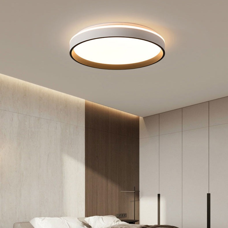 Modern Minimalist Round Hardware Acrylic LED Flush Mount Ceiling Light For Bedroom