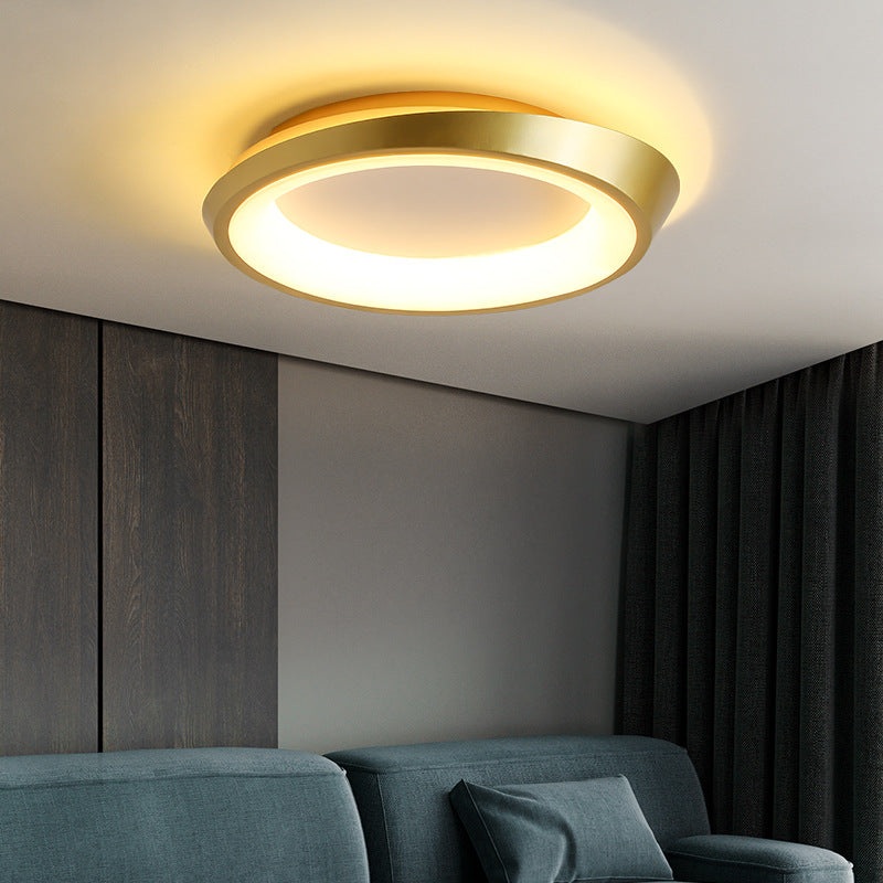 Modern Simplicity Irregular Round Iron Hardware Acrylic LED Semi-Flush Mount Ceiling Light For Bedroom