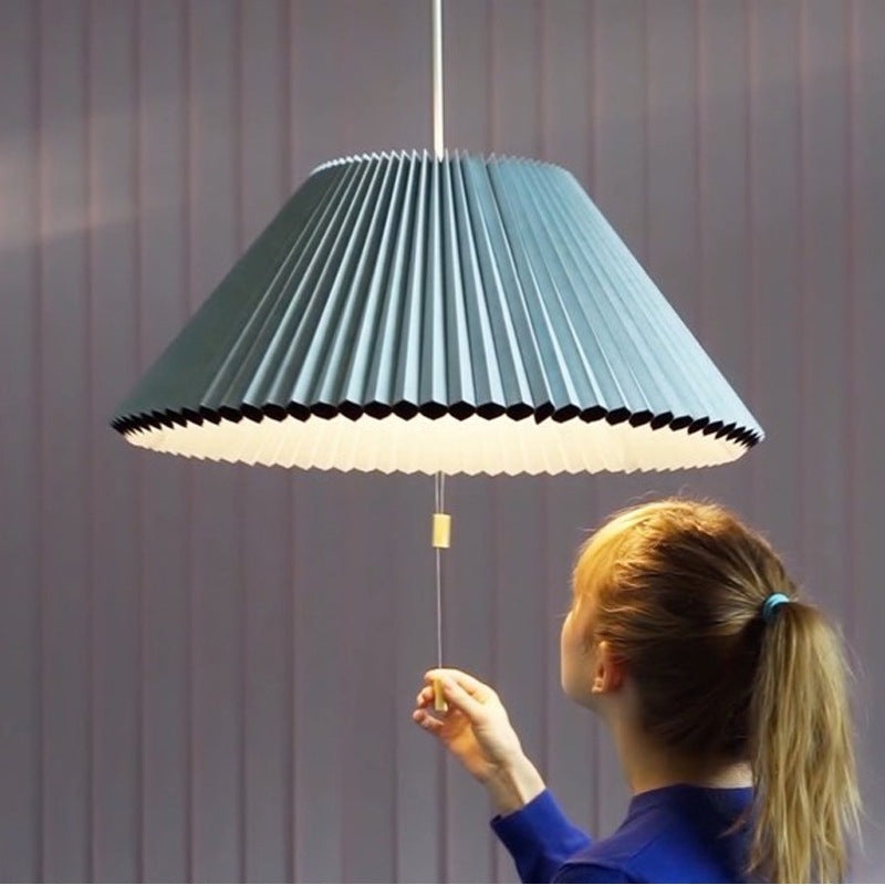 Contemporary Nordic Free Adjustment Paper Cloth Iron 1 - Light Chandelier For Living Room