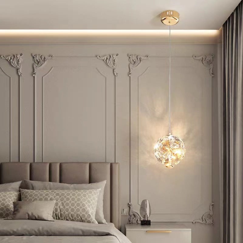 Modern Luxury Ball Multi Round Hardware Crystal LED Pendant Light For Bedroom