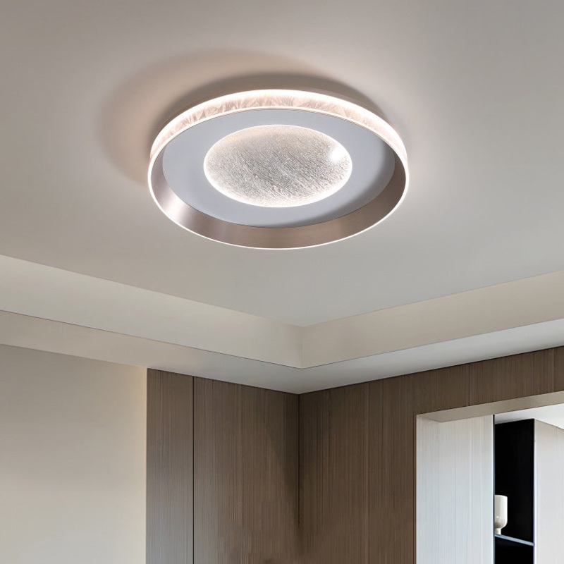 Modern Minimalist Round Star Aluminum Frame Acrylic LED Flush Mount Ceiling Light For Bedroom