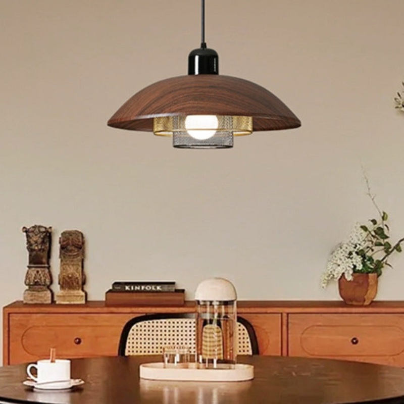 Traditional Vintage Semicircle Iron Acrylic 1 - Light Pendant Light For Dining Room