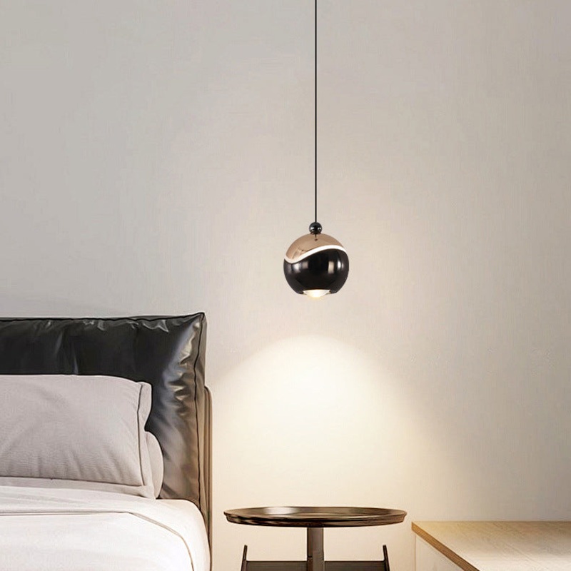 Contemporary Nordic Ball Aluminum Hardware LED Pendant Light For Bedroom