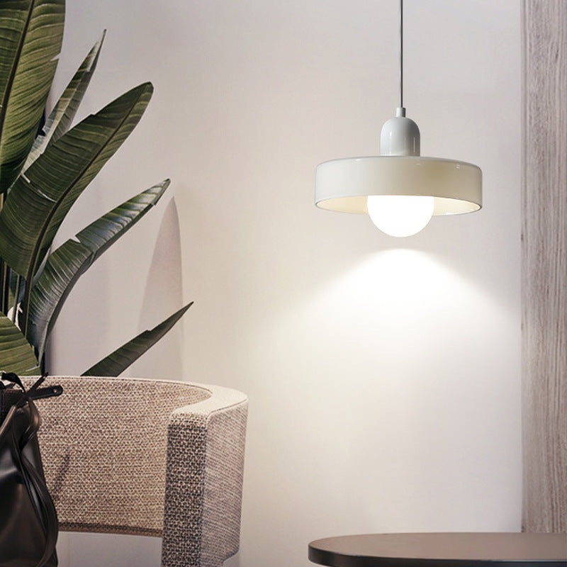 Contemporary Nordic Round Iron Glass 1-Light Pendant Light For Living Room