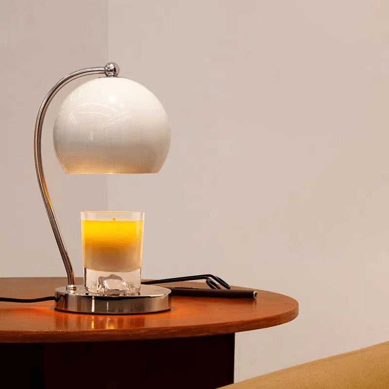 Modern Art Deco Globe Dome Iron 1-Light Aroma Melting Wax Table Lamp For Bedroom